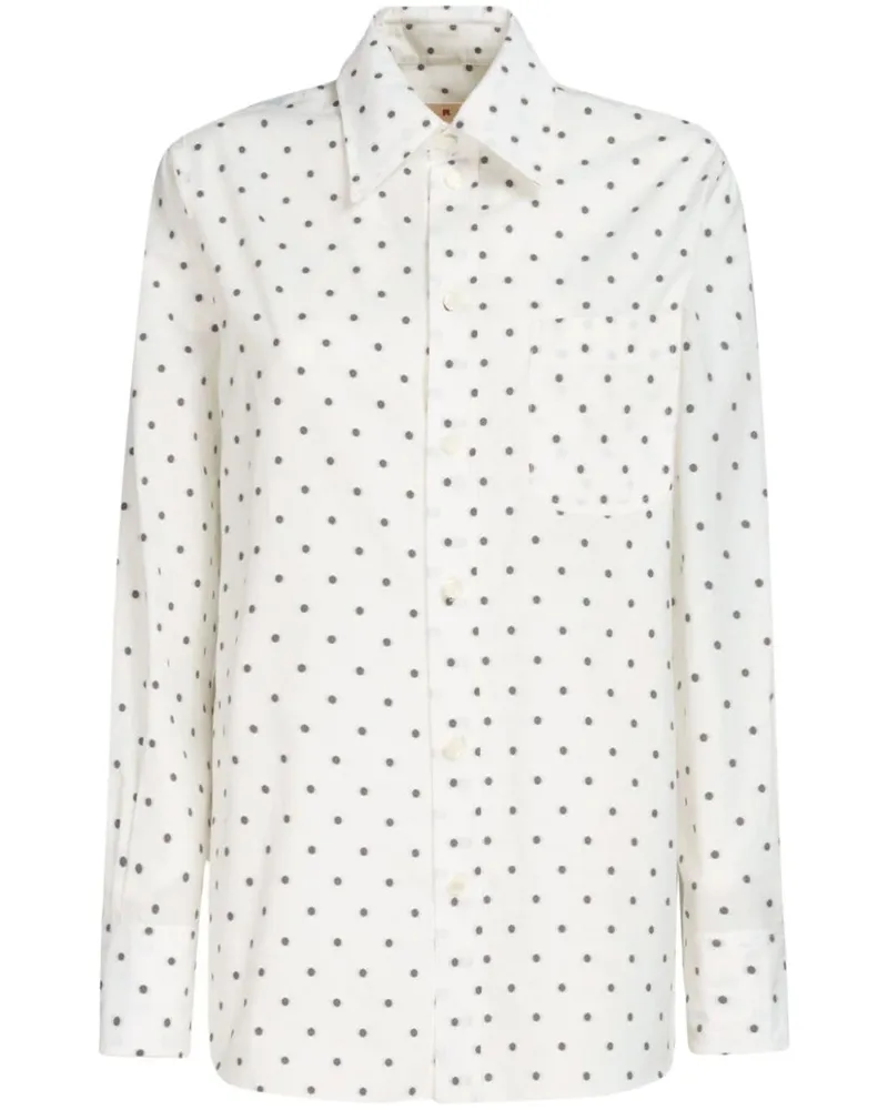 Marni Popeline-Hemd mit Polka Dots - Weiß Weiß