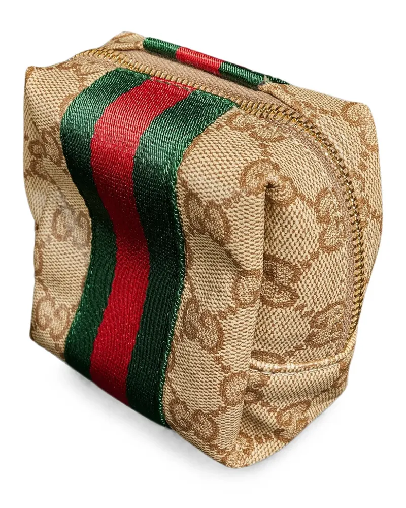 Gucci GG Supreme Web cosmetic case - Nude Nude