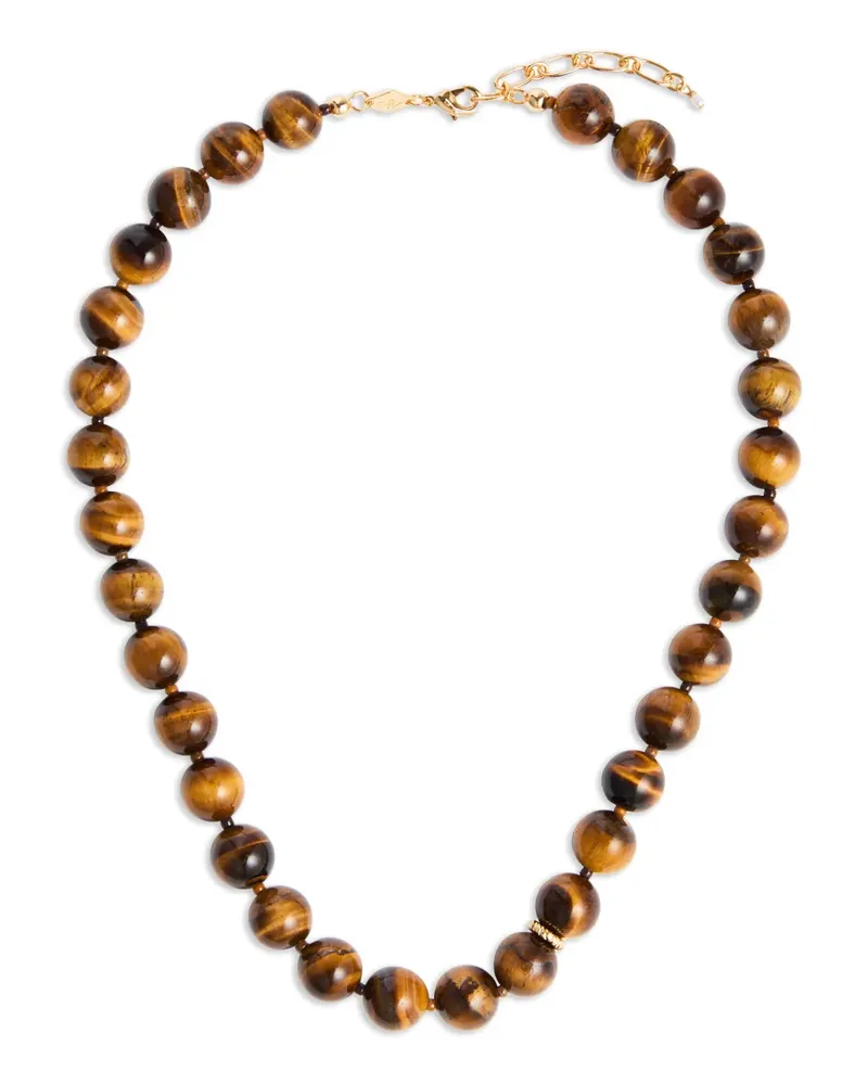 Anni Lu tiger-eye beaded necklace - Braun Braun