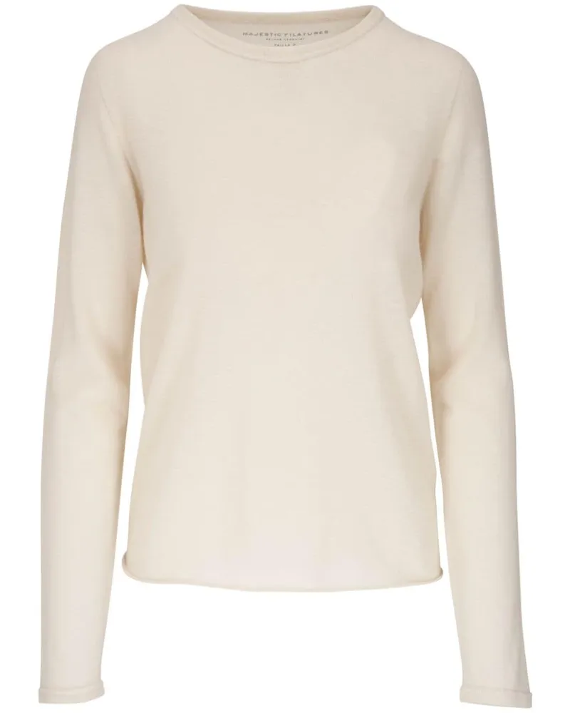 Majestic Gerippter Kaschmirpullover - Nude Nude