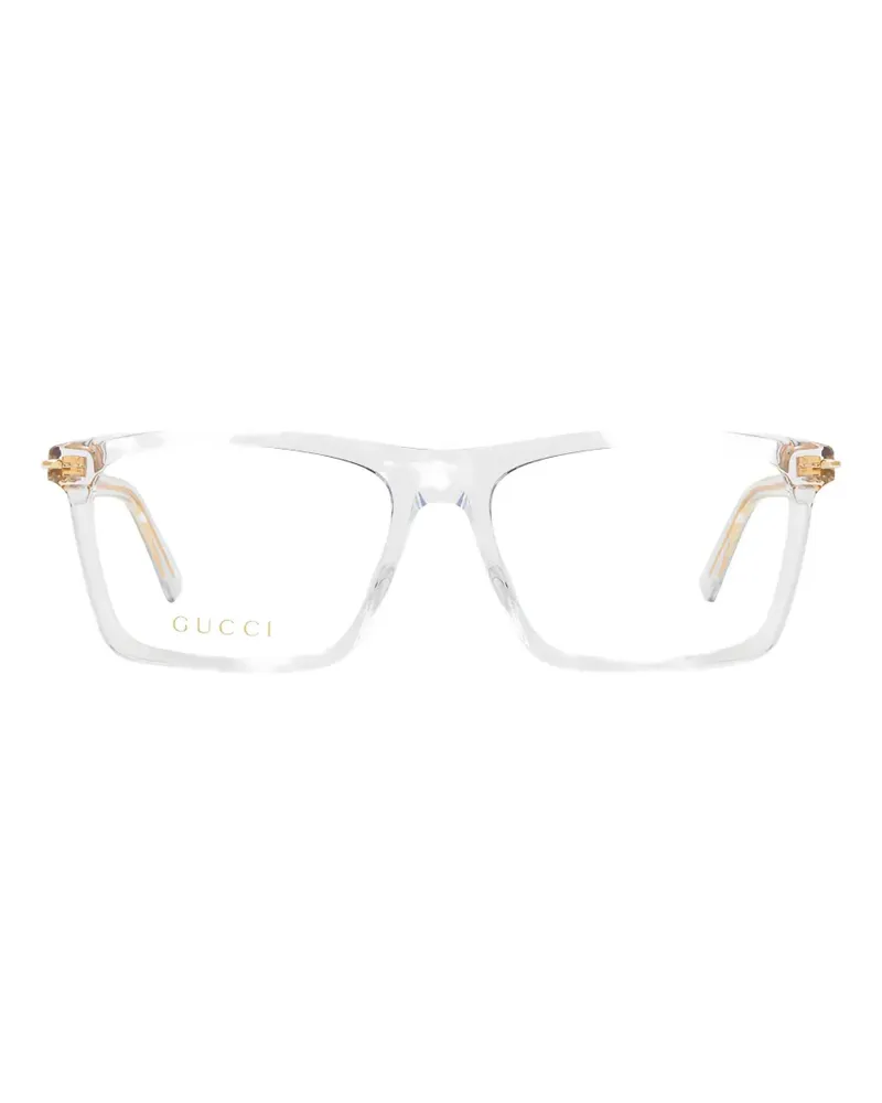 Gucci rectangle-frame glasses - Weiß Weiß