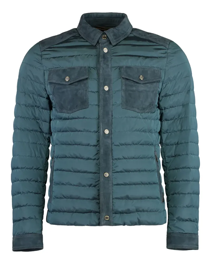MOORER Gesteppte Jacke mit Kontrasteinsätzen - Blau Blau