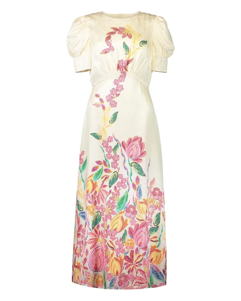 Saloni Bianca dress - Weiß Weiß