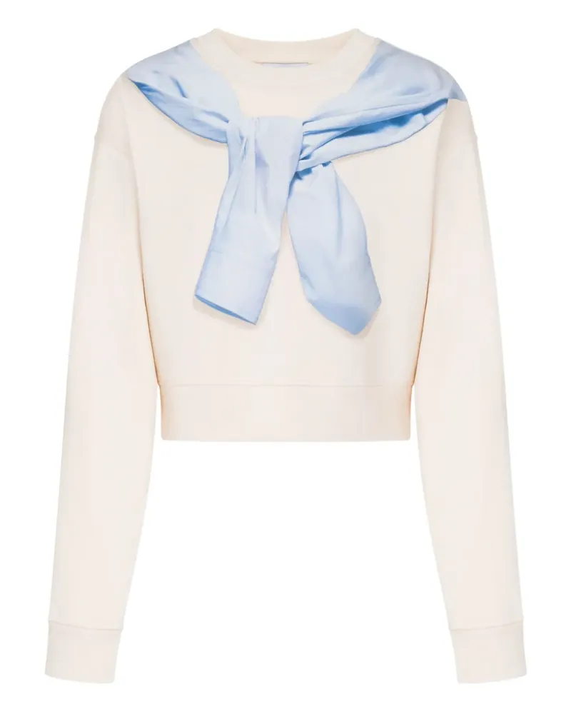 Moschino Cropped-Sweatshirt mit Trompe oeil-Print - Weiß Weiß