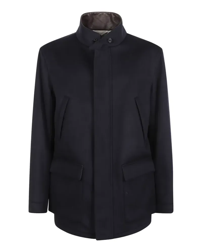 LARDINI high-neck coat - Blau Blau