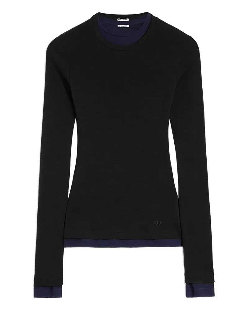 Jil Sander T-Shirt aus Wolle - Schwarz Schwarz