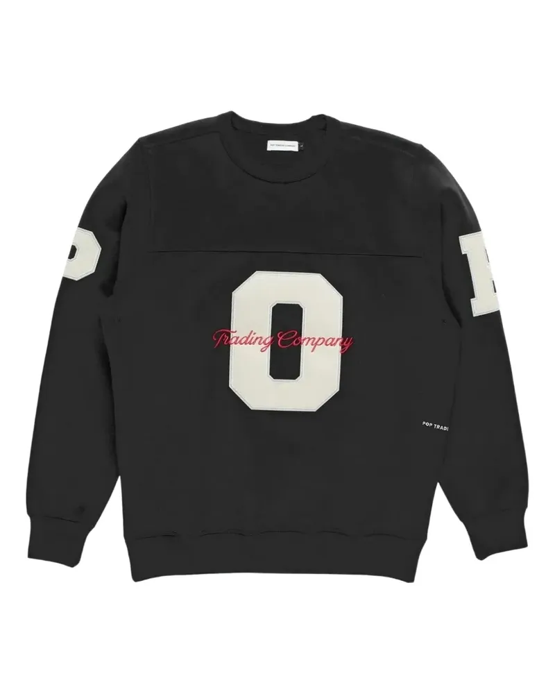 Pop Trading Company logo-patch crew-neck sweater - Schwarz Schwarz