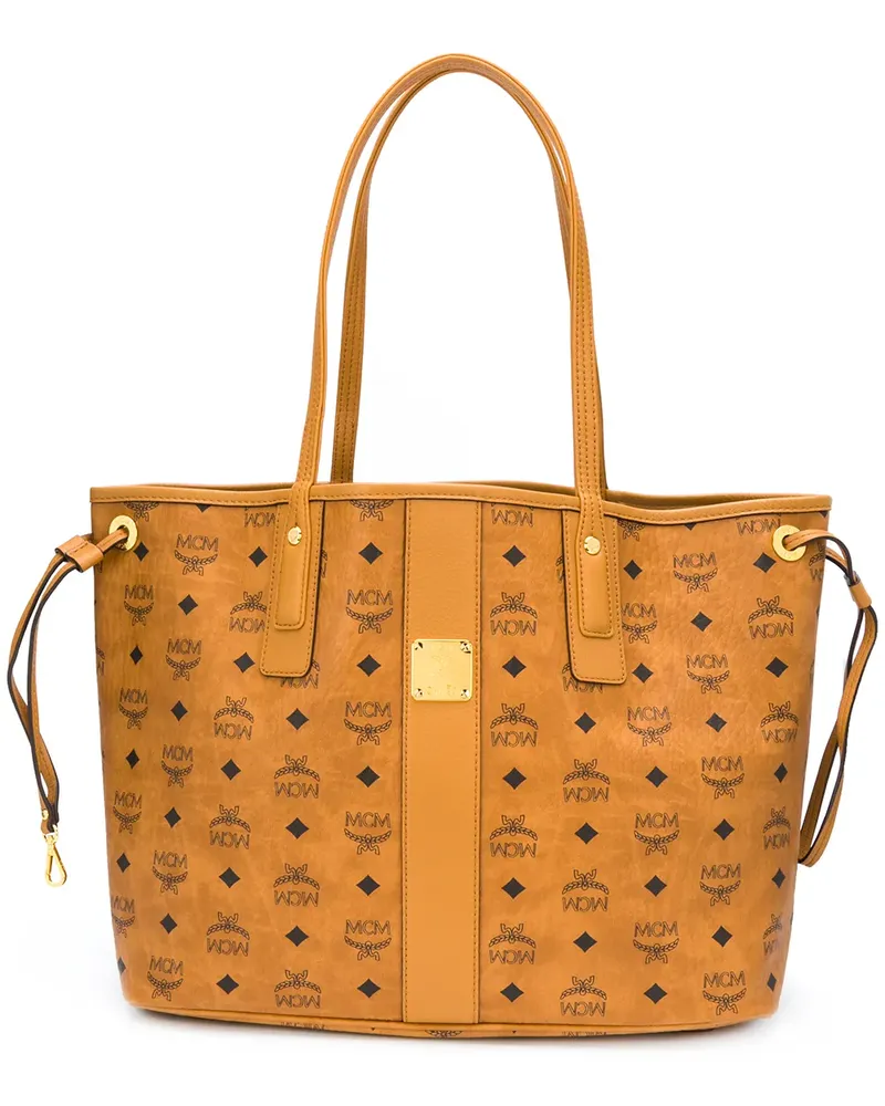 MCM Mittelgroßer Liz Shopper mit Monogramm-Print - Braun Braun