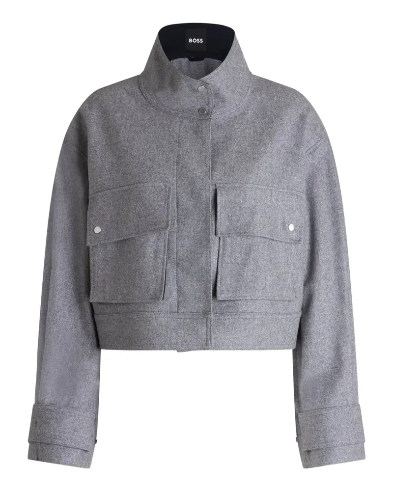 HUGO BOSS Military-Jacke mit Pattentaschen - Grau Grau