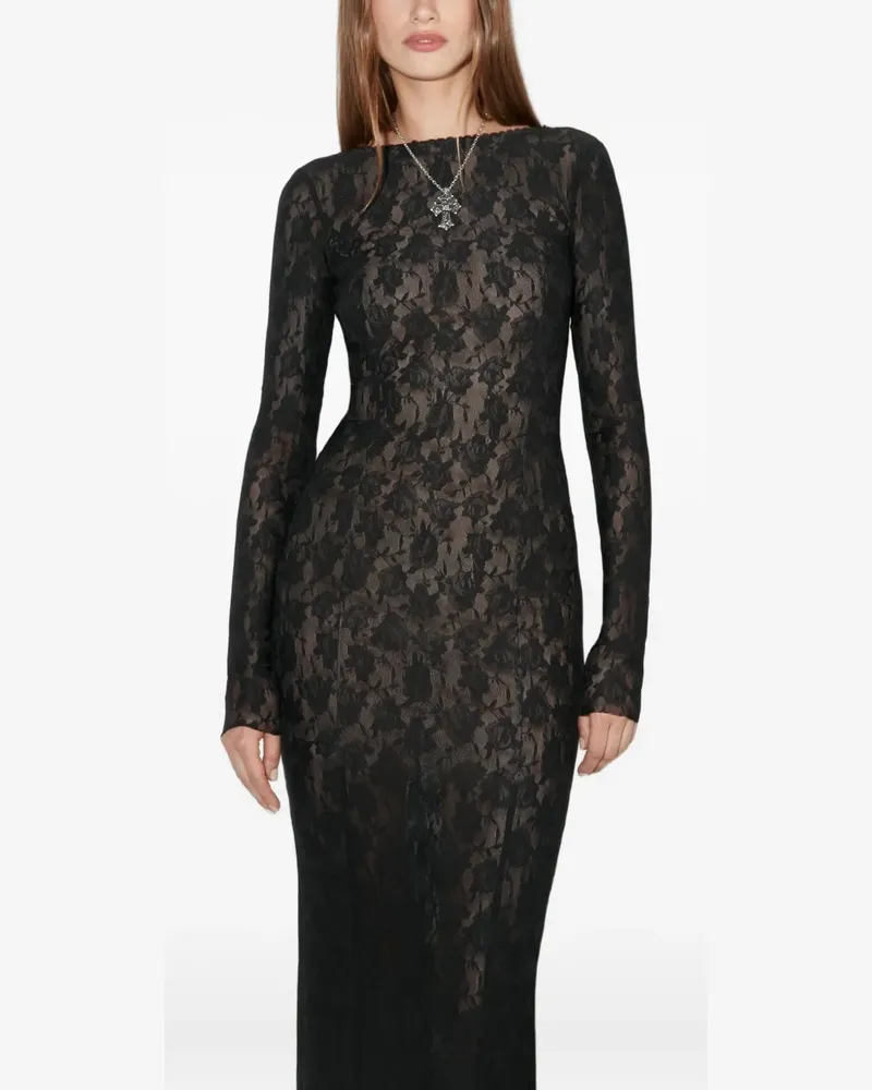 MISBHV Lace flower maxi Dress - Schwarz Schwarz
