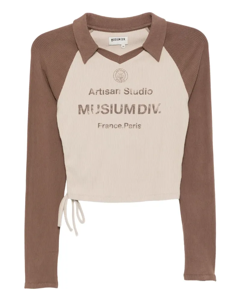 Musium Div. T-Shirt mit Logo-Print - Nude Nude
