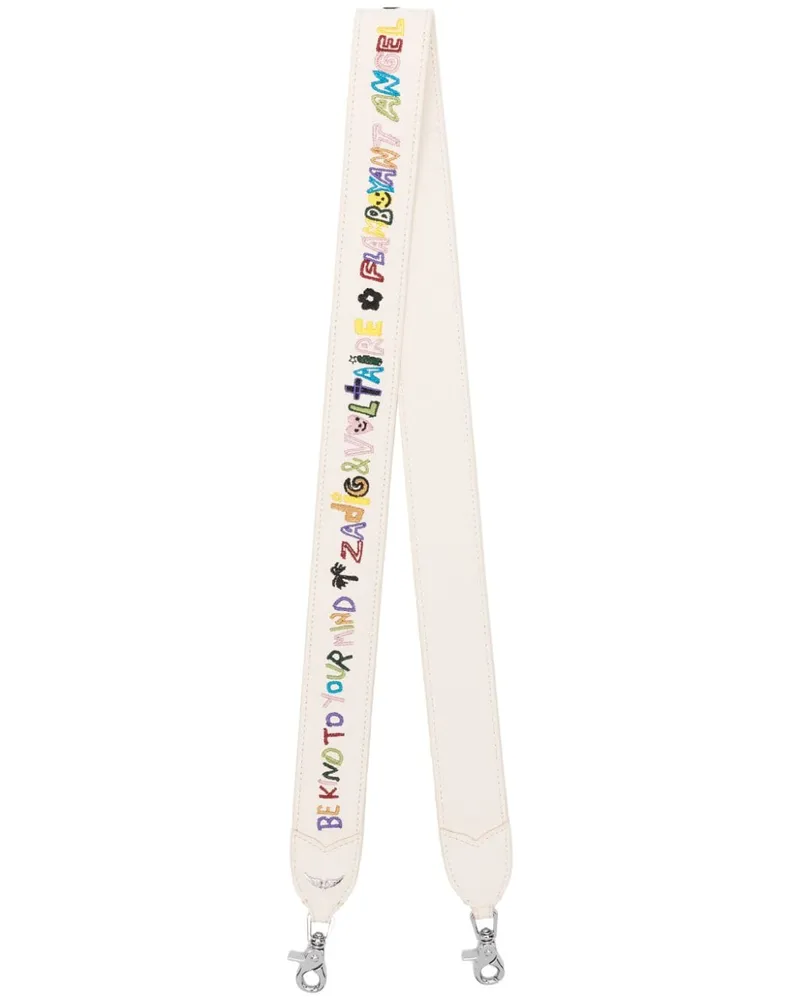 Zadig & Voltaire Lederriemen mit Logo - Weiß Weiß