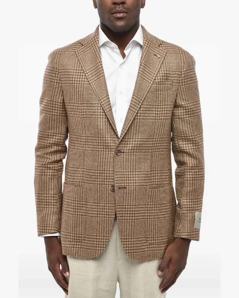 Corneliani houndstooth single-breasted blazer - Nude Nude
