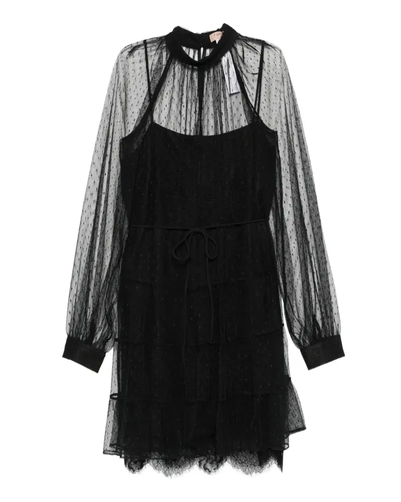 Twin-Set tulle mini dress - Schwarz Schwarz