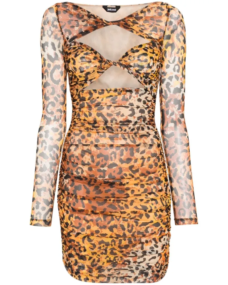 Just Cavalli Kleid mit Leoparden-Print Schwarz