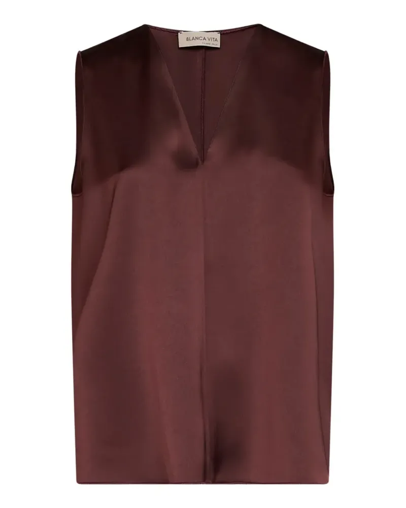 Blanca Top mit V-Ausschnitt - Braun Braun