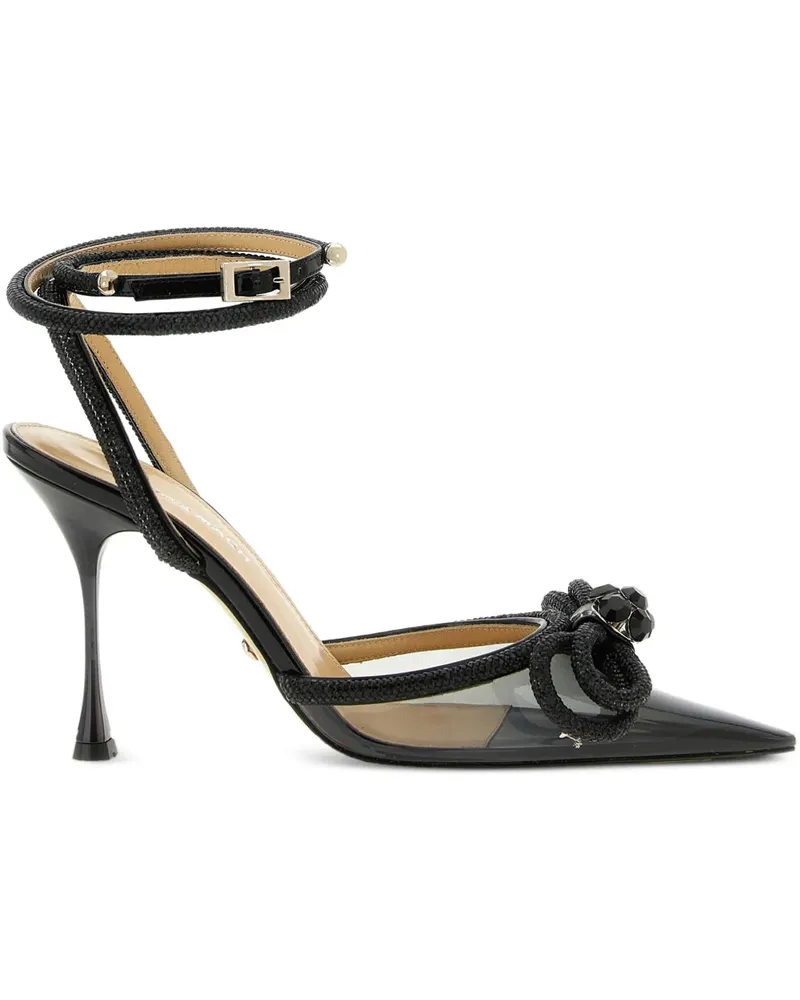 Mach & Mach Double Bow Pumps mit Schmucksteinen - Schwarz Schwarz