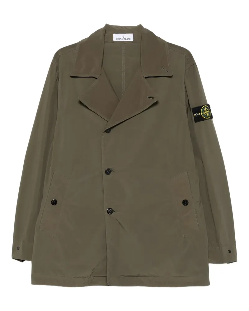 Stone Island Doppelreihiger Mantel - Grün Grün