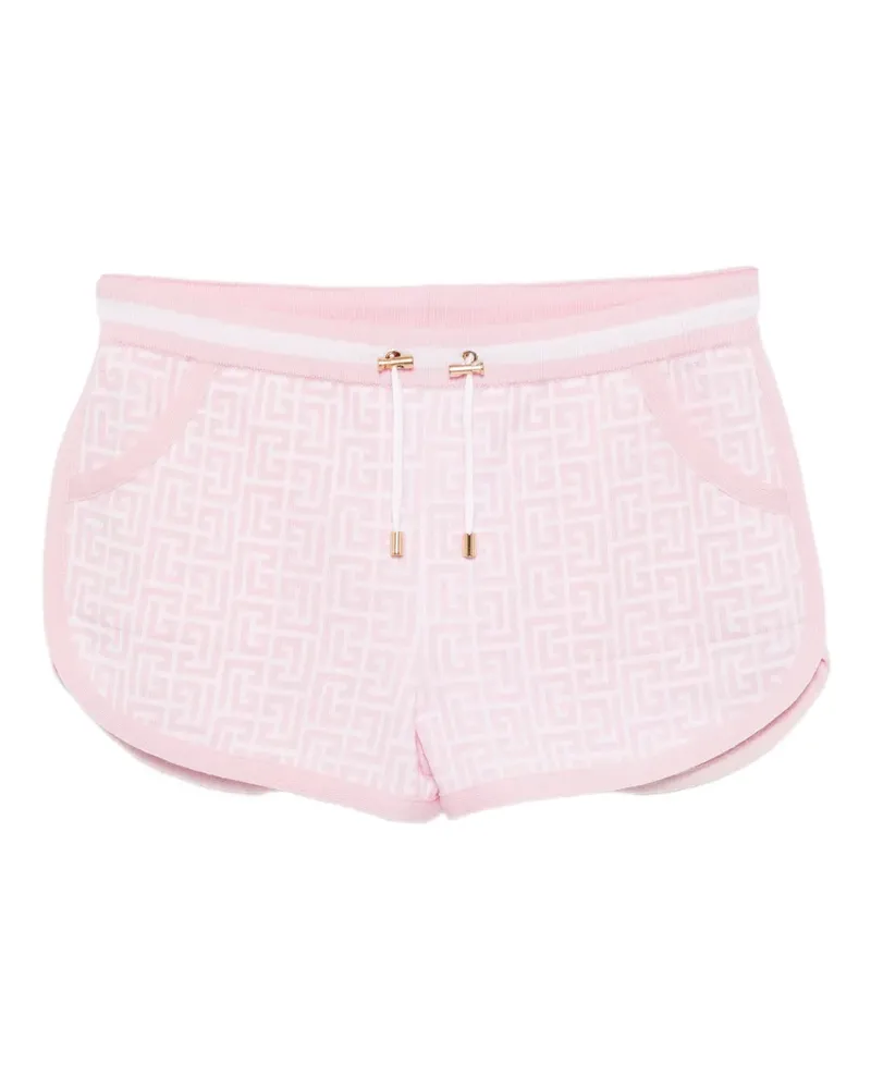 Balmain Shorts mit Logo-Stickerei - Rosa Rosa