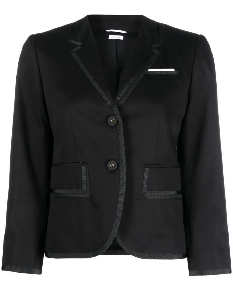 Thom Browne Einreihiger Blazer aus Seide Schwarz