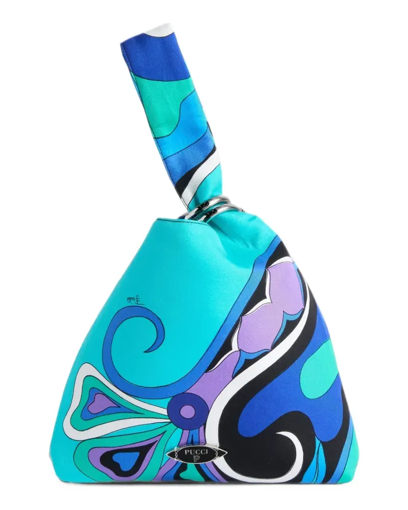 Emilio Pucci Geknotete Tasche mit Emilio Orchidee-Print - Blau Blau