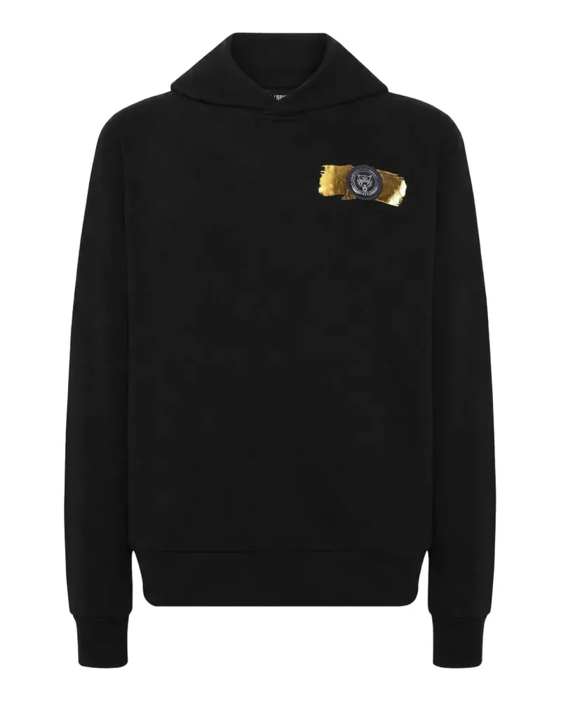 Philipp Plein logo-patch hoodie - Schwarz Schwarz