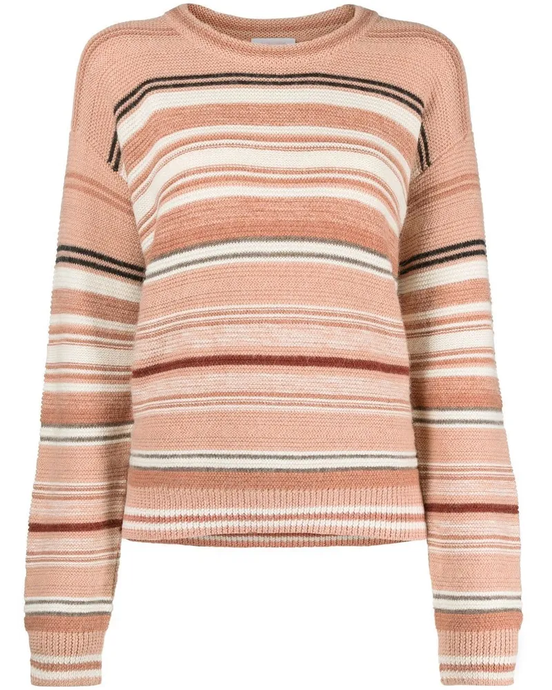 See by Chloé Gestreifter Pullover Rosa