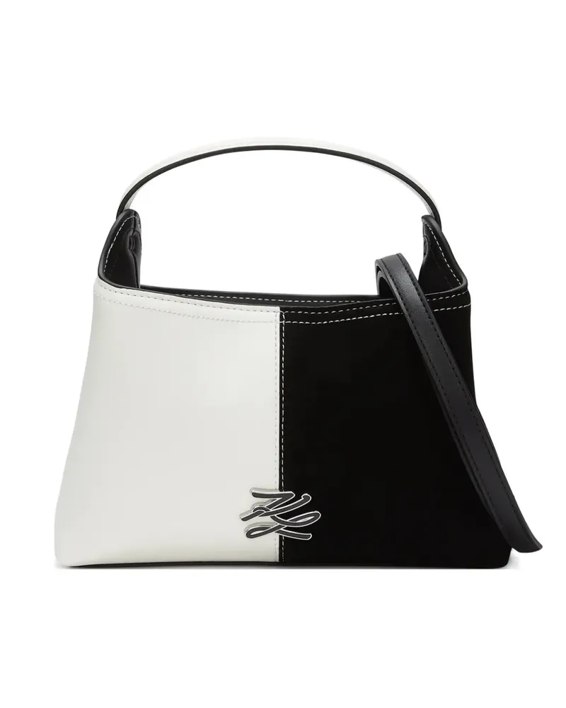 Karl Lagerfeld K/Autograph Tote Bag in Colour-Block-Optik - Weiß Weiß
