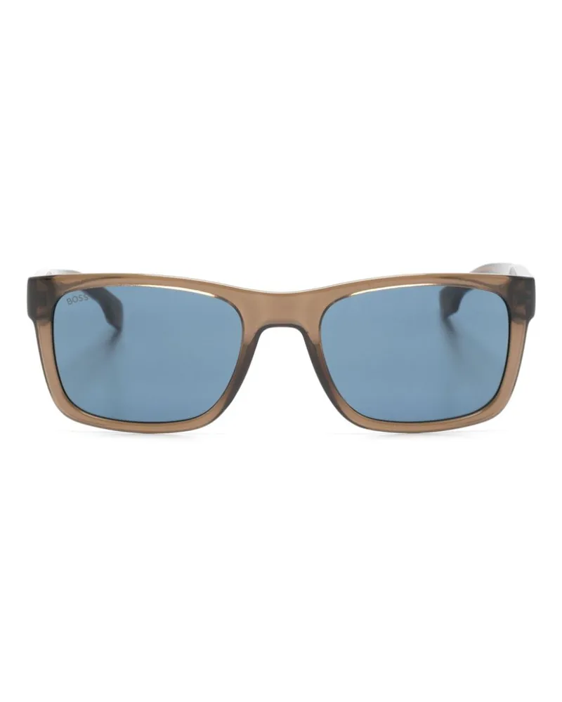 HUGO BOSS Sonnenbrille mit eckigem Gestell Braun