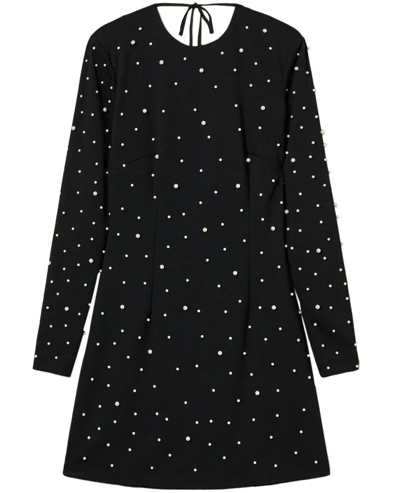 Twin-Set Minikleid mit Perlendetail - Schwarz Schwarz