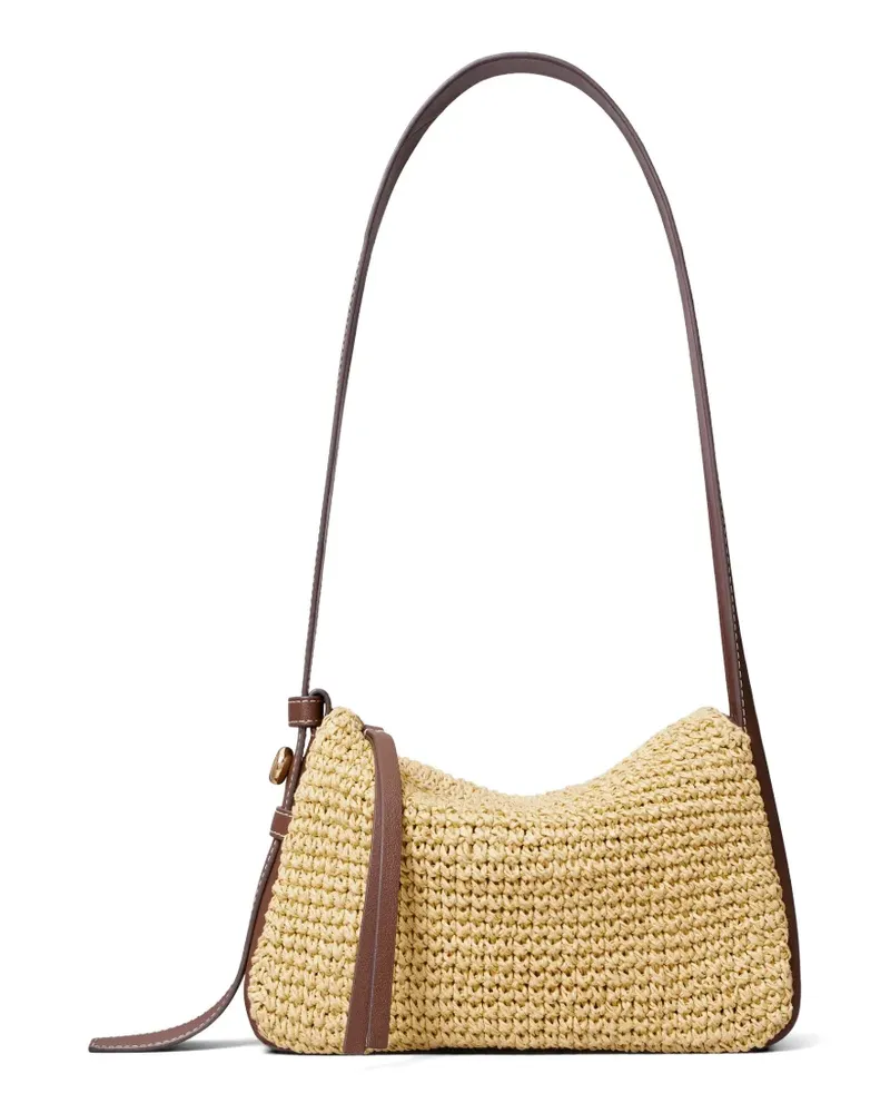 Tory Burch small Romy woven shoulder bag - Nude Nude