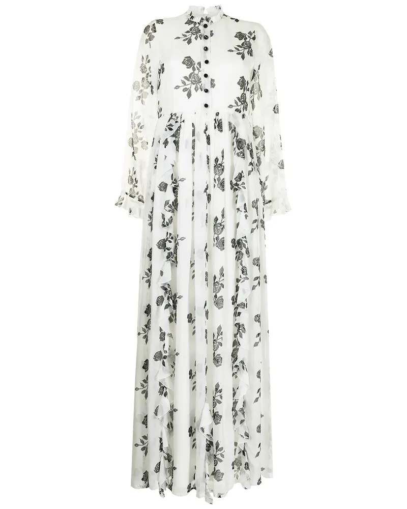 macgraw Langes Kleid mit Rüschen - Weiß Weiß