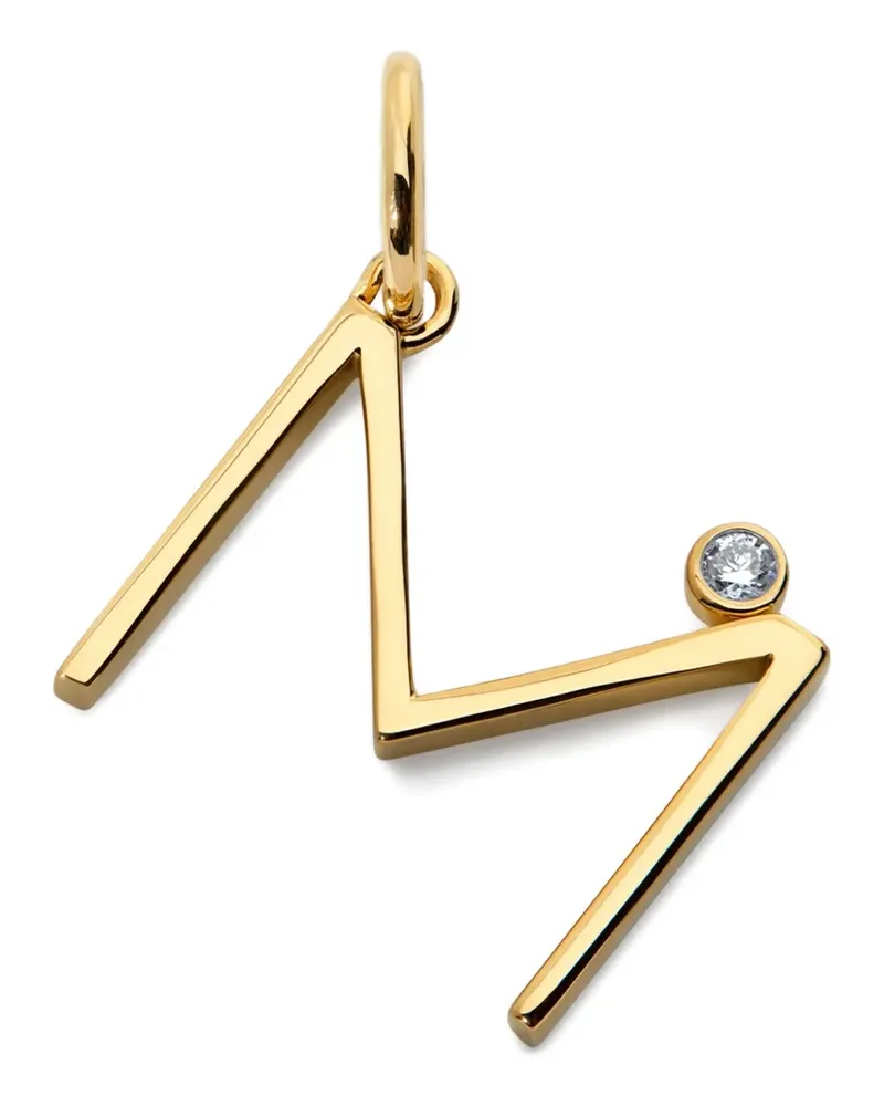Monica Vinader M-Solitaire-Diamantanhänger - Gold Gold