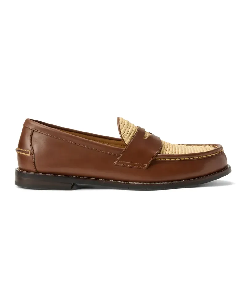Ralph Lauren Alston Penny-Loafer aus Raffiabast - Braun Braun