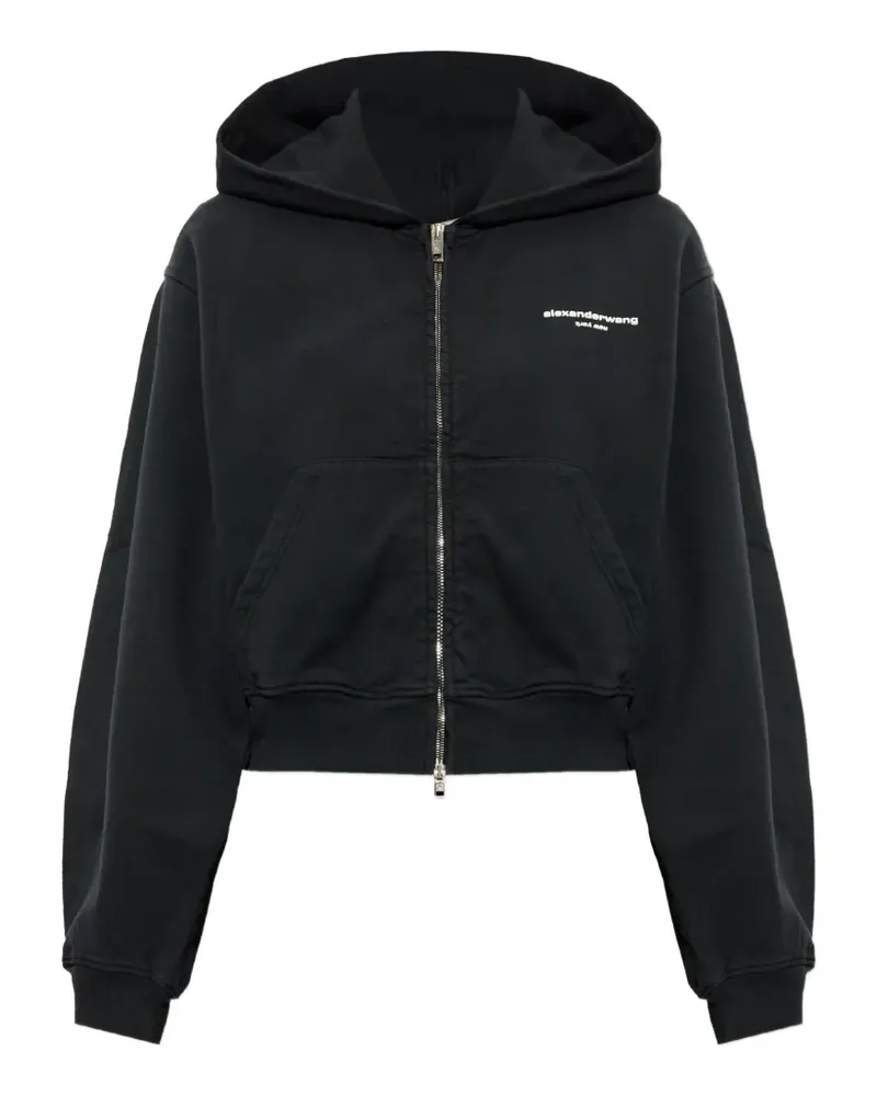 Alexander Wang logo-print zip-up hoodie - Schwarz Schwarz