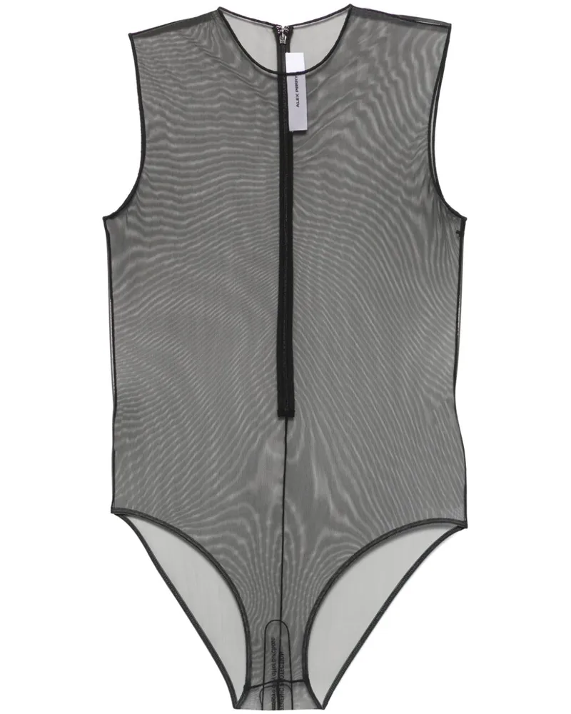 Alex Perry Mesh-Body mit rundem Ausschnitt - Schwarz Schwarz