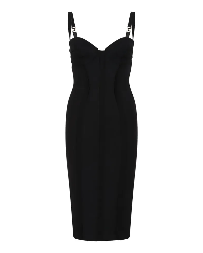 Elisabetta Franchi Midikleid mit Herzausschnitt - Schwarz Schwarz