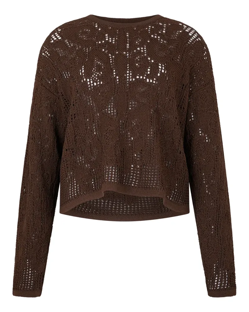 Roberto Cavalli Pullover mit gehäkeltem Effekt - Braun Braun