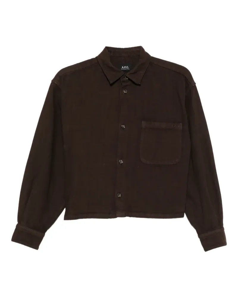 A.P.C. Samantha Brodee Cropped-Hemd mit Knopfleiste - Braun Braun