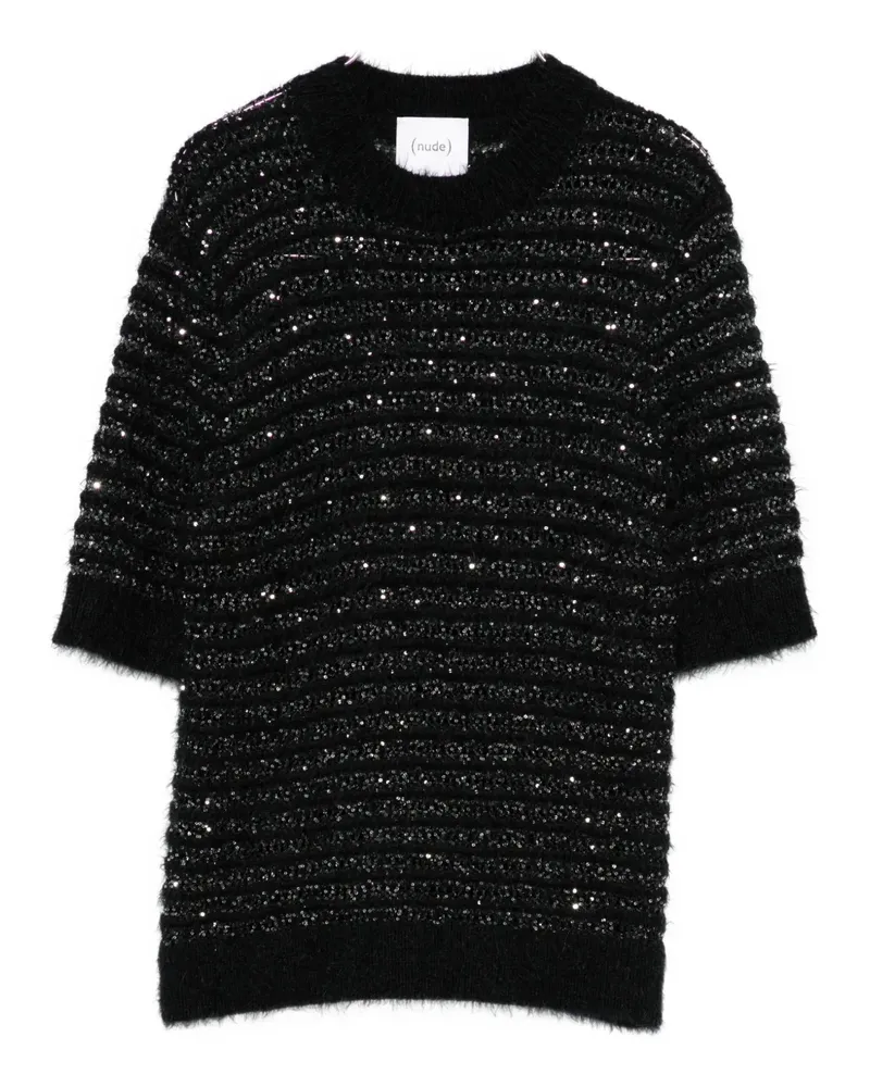NUDE sequin-embellished T-shirt - Schwarz Schwarz