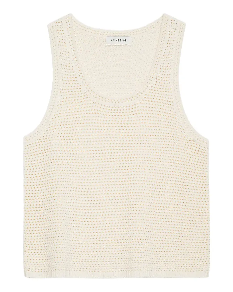 Anine Bing Arie crochet-knit tank top - Nude Nude