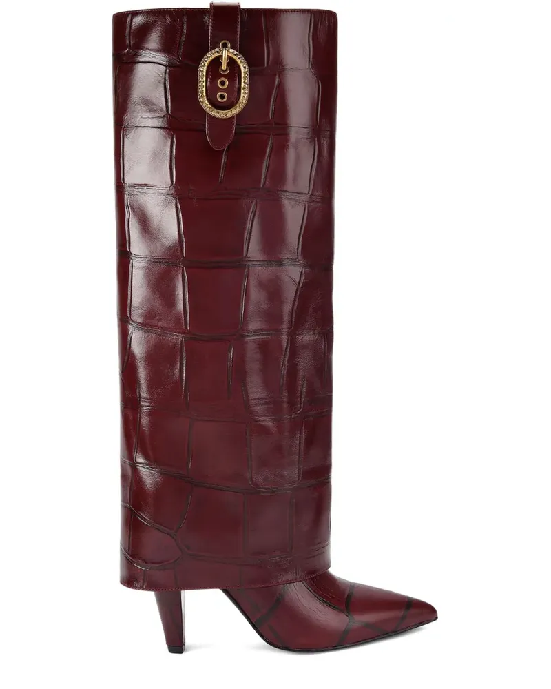 Kurt Geiger 100mm croc-embossed fold-over boots - Rot Rot