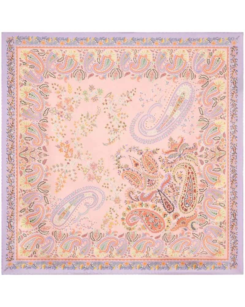 Etro Seidenschal mit Print - Violett Violett