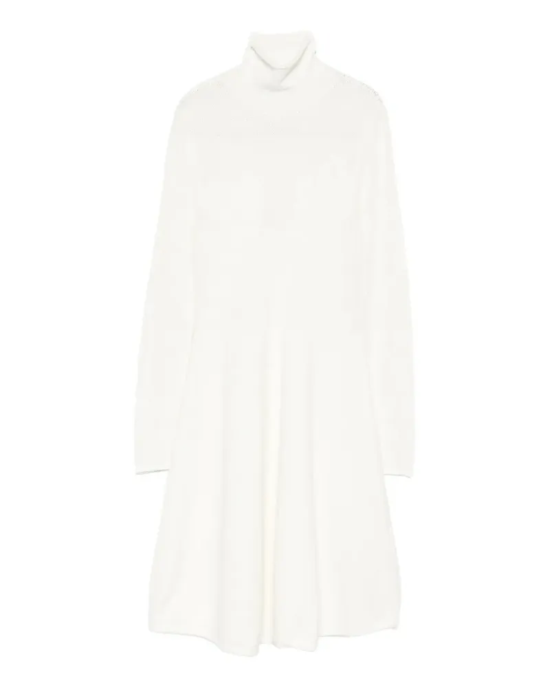 Blumarine Midikleid mit Rollkragen - Weiß Weiß