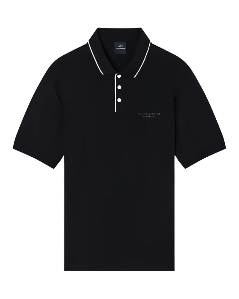 Armani Exchange Poloshirt mit kurzen Ärmeln - Schwarz Schwarz