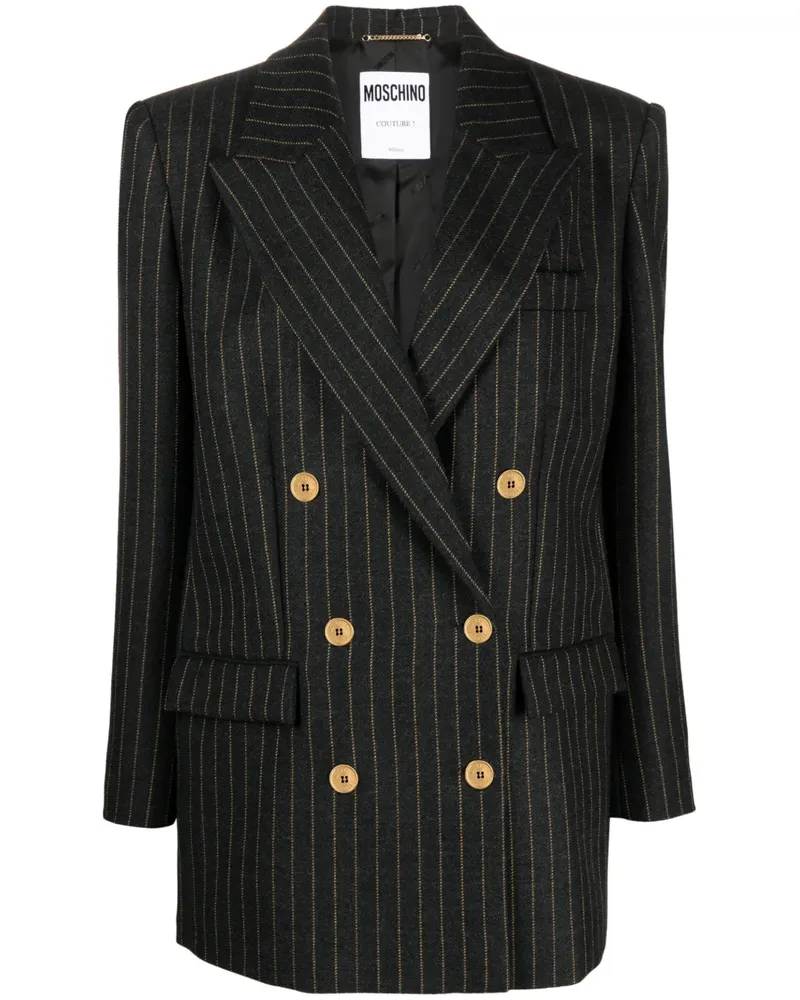 Moschino Doppelreihiger Blazer mit Nadelstreifen - Grau Grau