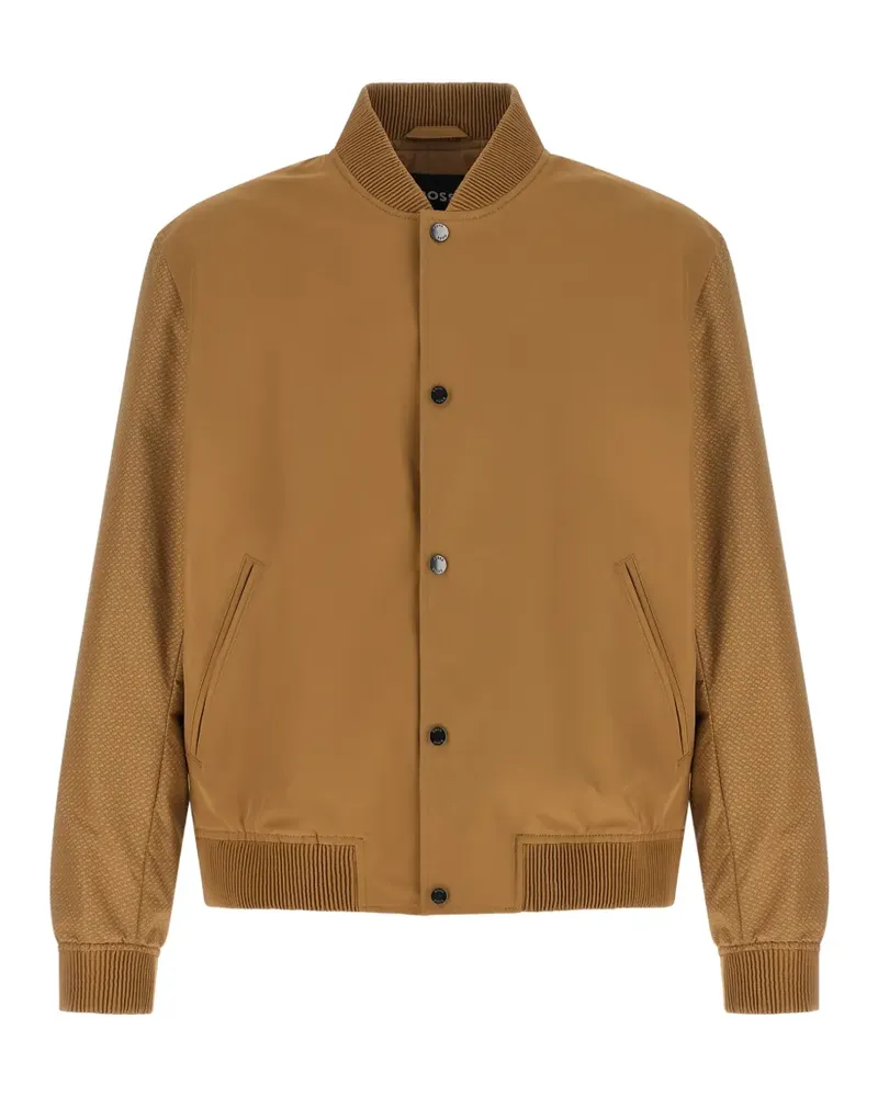 HUGO BOSS water-repellent jacket with monogram-pattern sleeves - Nude Nude