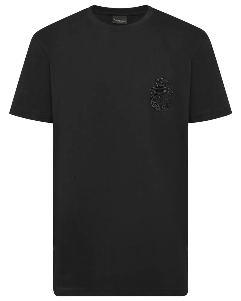 Billionaire T-Shirt mit Logo-Stickerei Schwarz