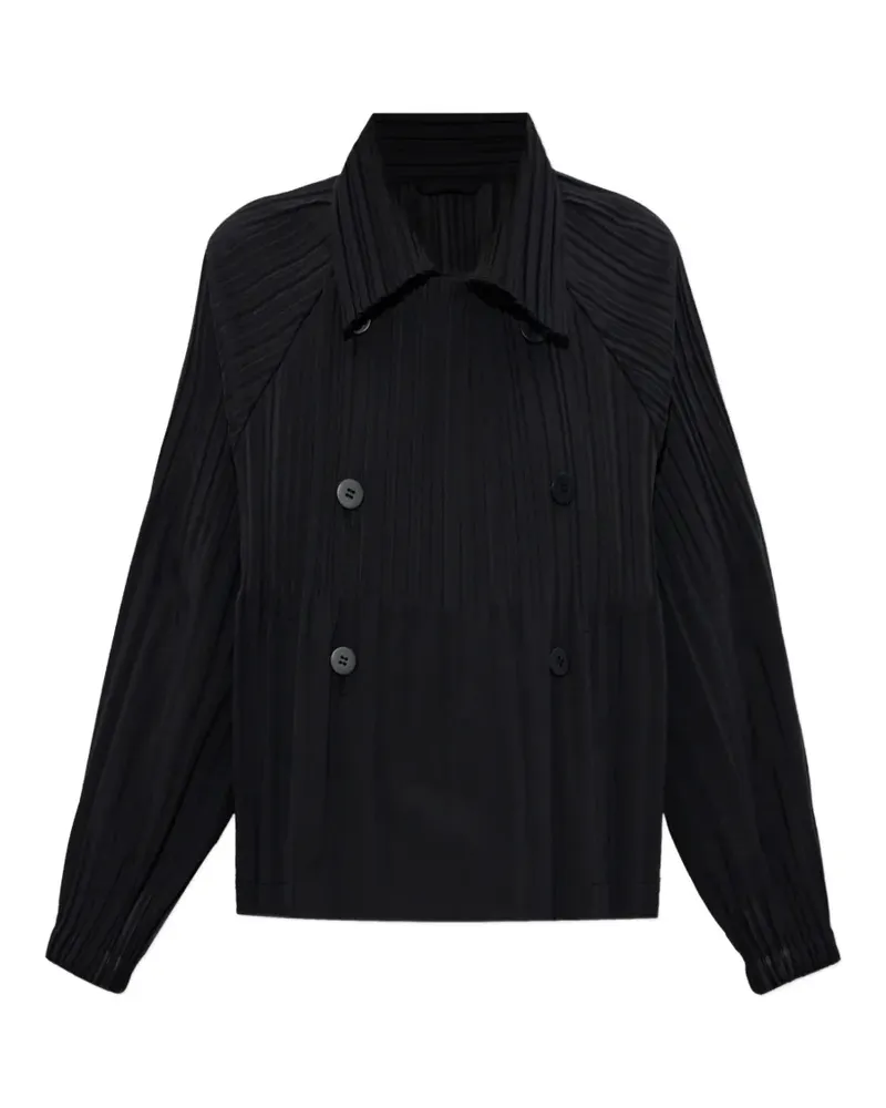 Issey Miyake double-breasted pleated jacket - Schwarz Schwarz