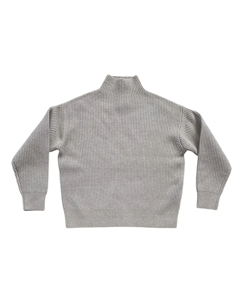 Calvin Klein Gerippter Pullover mit Stehkragen - Grau Grau